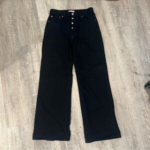 Re/Done Black Wide Leg Jeans